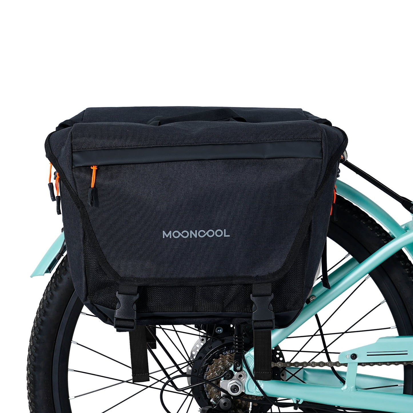 Lilypelle 11Gal 900D Waterproof Cycling Bicycle Saddle Bag ,Bike Storage Pouch,Rear Rack Seat Trunk,Black/Beige