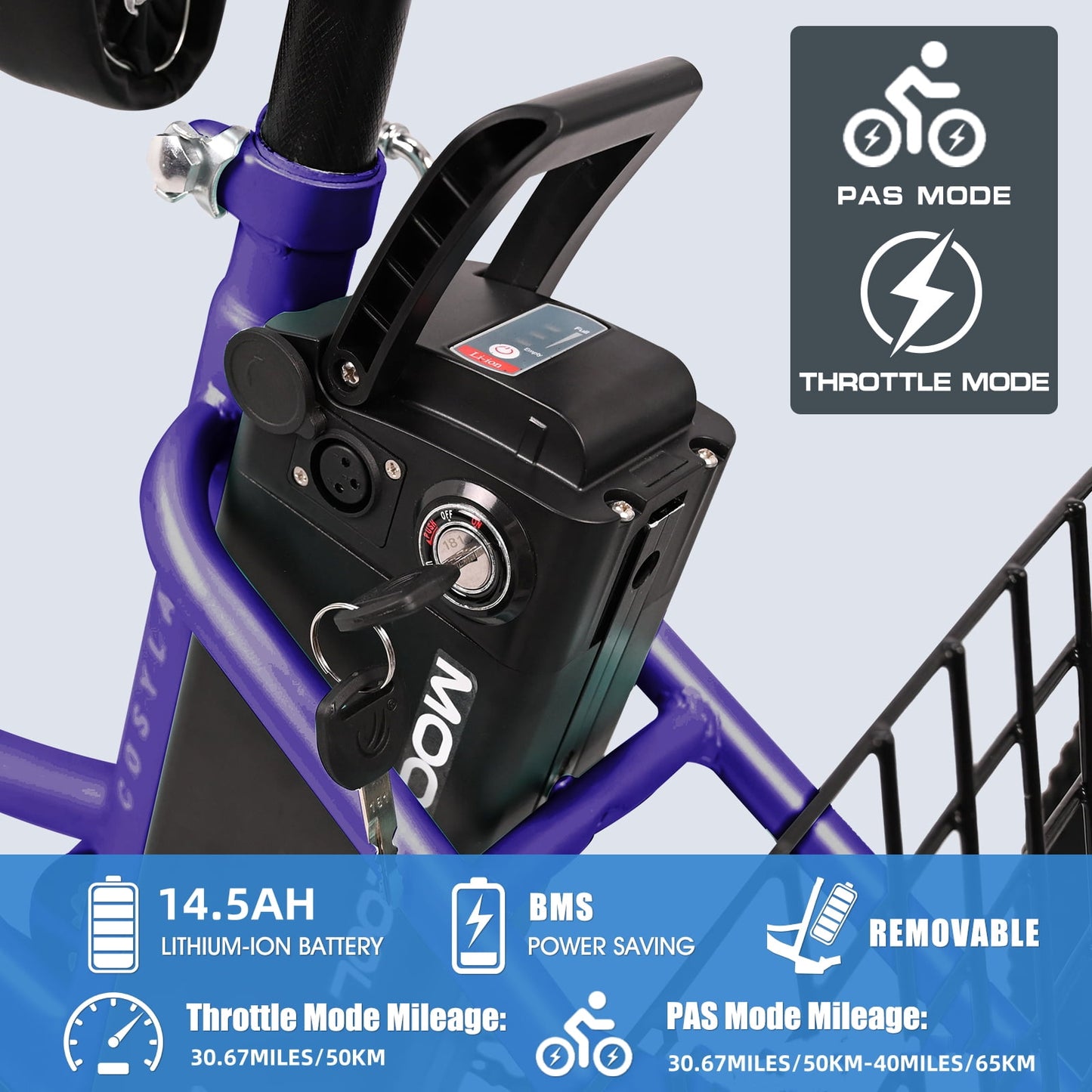 Lilypelle 24" Electric Tricycle for Adults, 350W 36V 14.5AH 7 Speeds Motorized Electric Trike Three Wheel Electric Bikes Bicycle with Large Basket for Women Men
