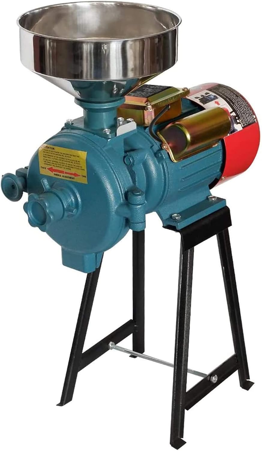 Grain Mills, Upgraded 3000W Wet Dry Cereals Grinder Electric Grain Grinder Corn Mill Heavy Duty 110V Commercial Grain Grinder Machine Rice Corn Grain Coffee Wheat Feed Mill Flour Mill with Funnel