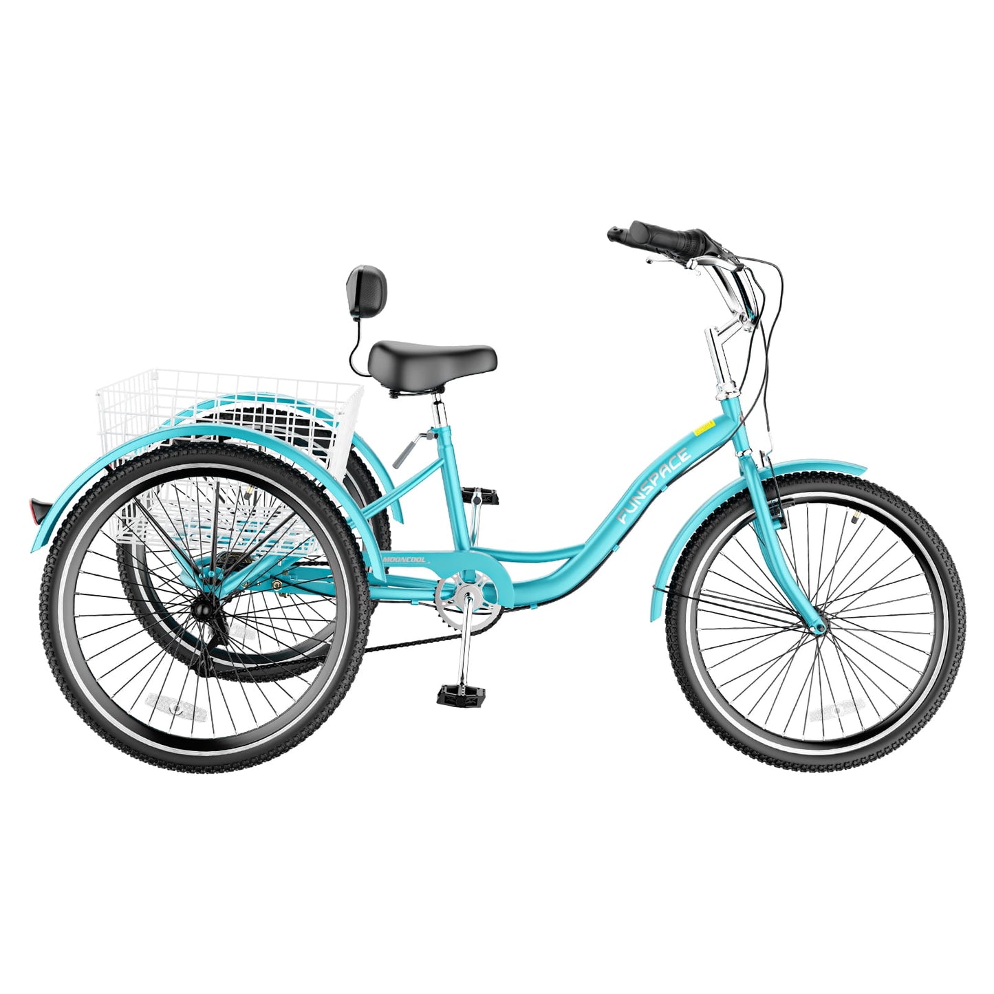 Lilypelle Retro Adult Tricycles 7-Speed 26 Inch Three Wheel Bike Cruiser Trike with Low-Step Through Frame/Large Basket for Men, Women, Seniors