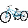 Lilypelle Mountain Tricycle for Adults, MTB 7 Speed Three Wheel Bike, Trike with Cargo Basket & Disc Brake for Women, Men, Seniors