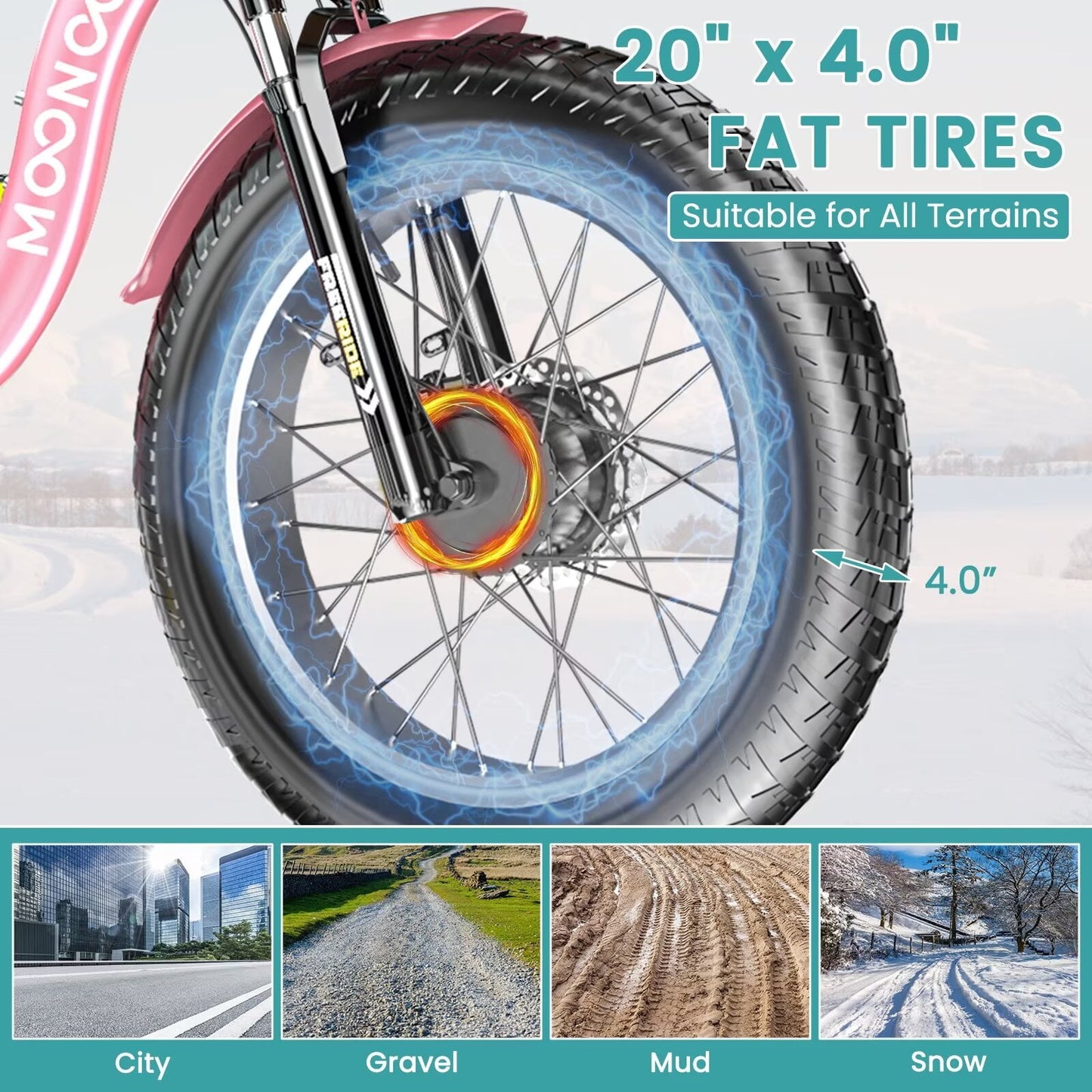 Lilypelle 7-Speed Electric Tricycle with 20" x 4" Fat Tires for Adults,500W 48V 14.5Ah Lithium Battery ,3 Wheels Electric bike with Front & Rear Basket for Men, Women,Senior