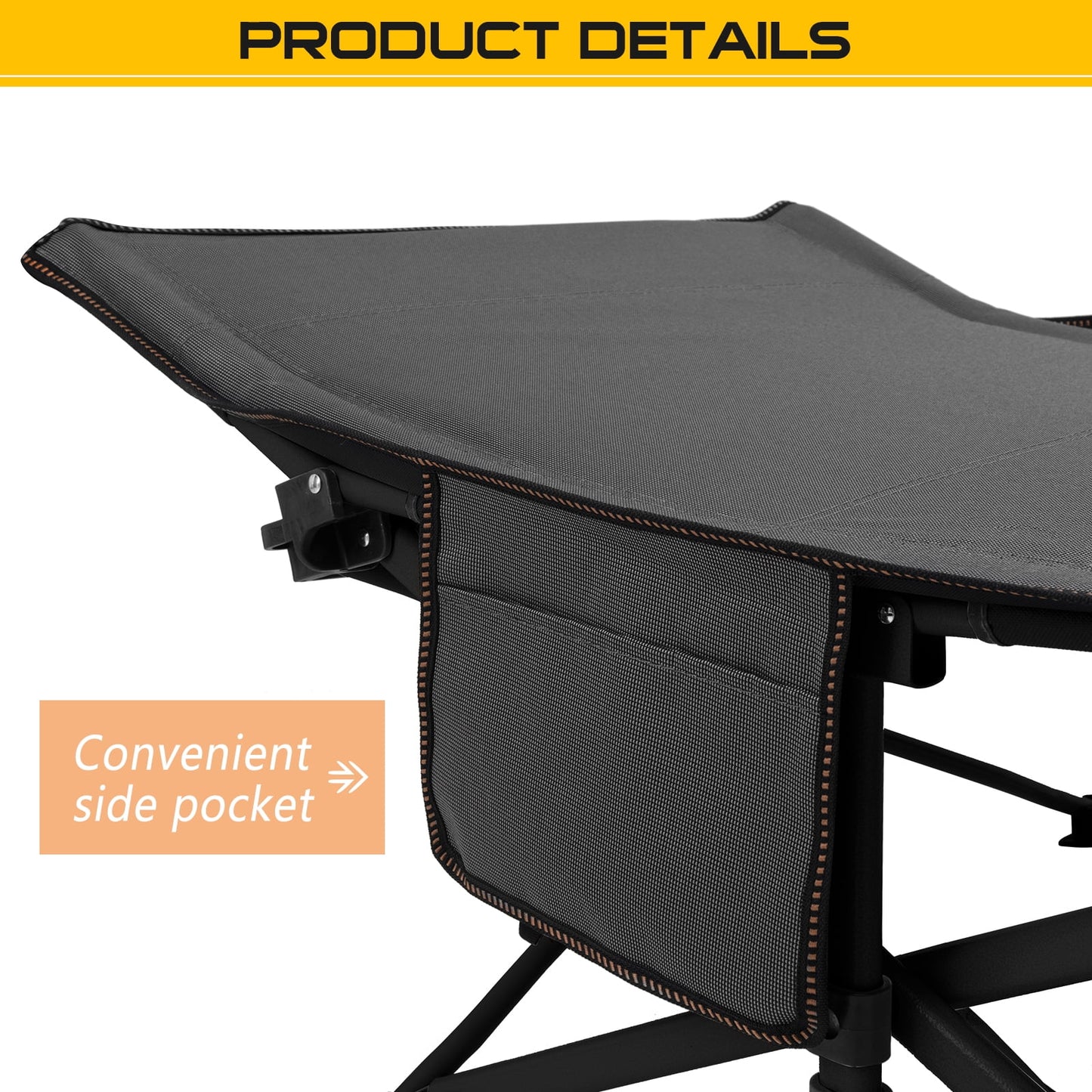 Lilypelle Folding Camping Cot for Adults, Portable Sleeping Cot, Folding Cot Rollaway Guest Bed with 3.3 inch 2 Sided Mattress and Carry Bag