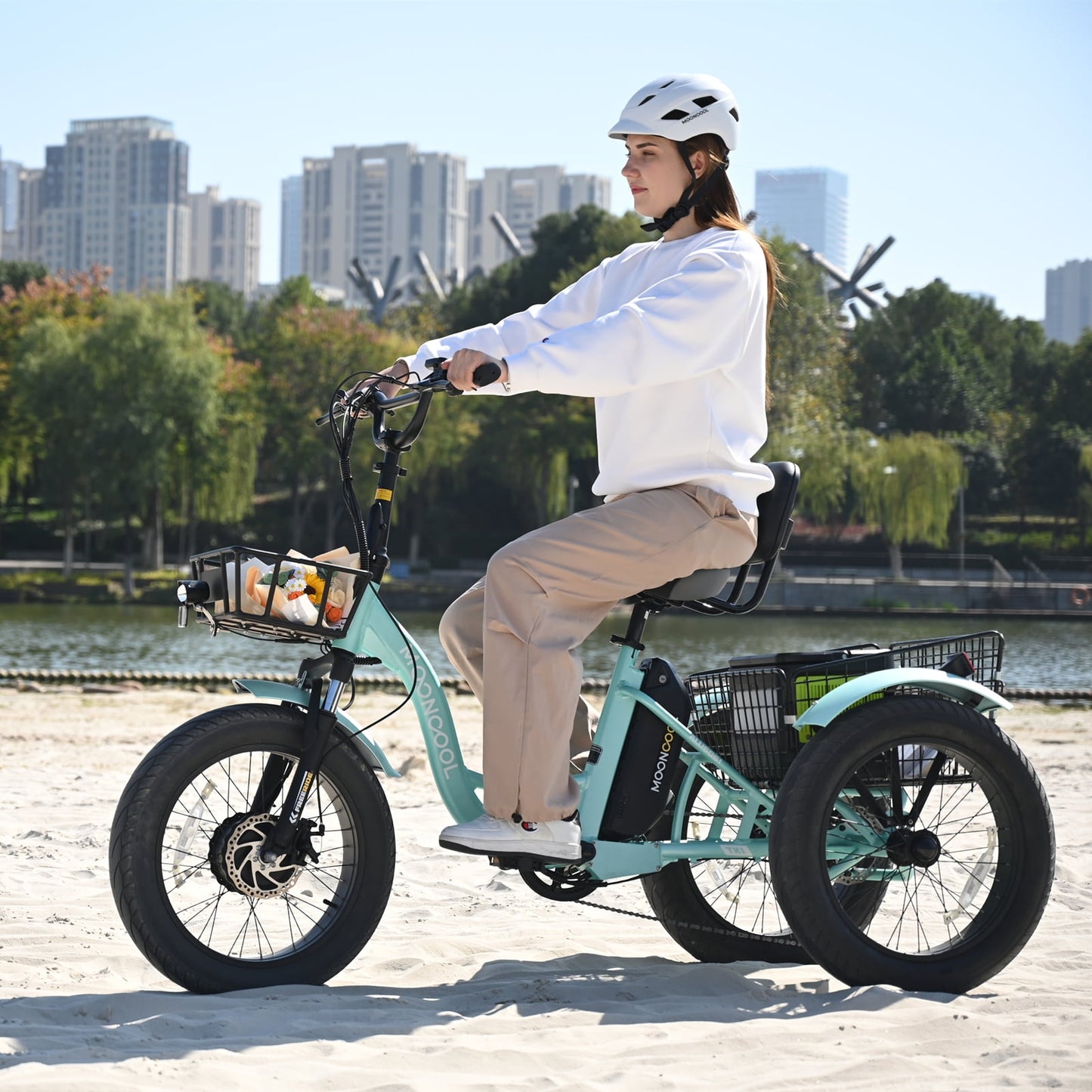 Lilypelle 7-Speed Electric Tricycle with 20" x 4" Fat Tires for Adults,500W 48V 14.5Ah Lithium Battery ,3 Wheels Electric bike with Front & Rear Basket for Men, Women,Senior