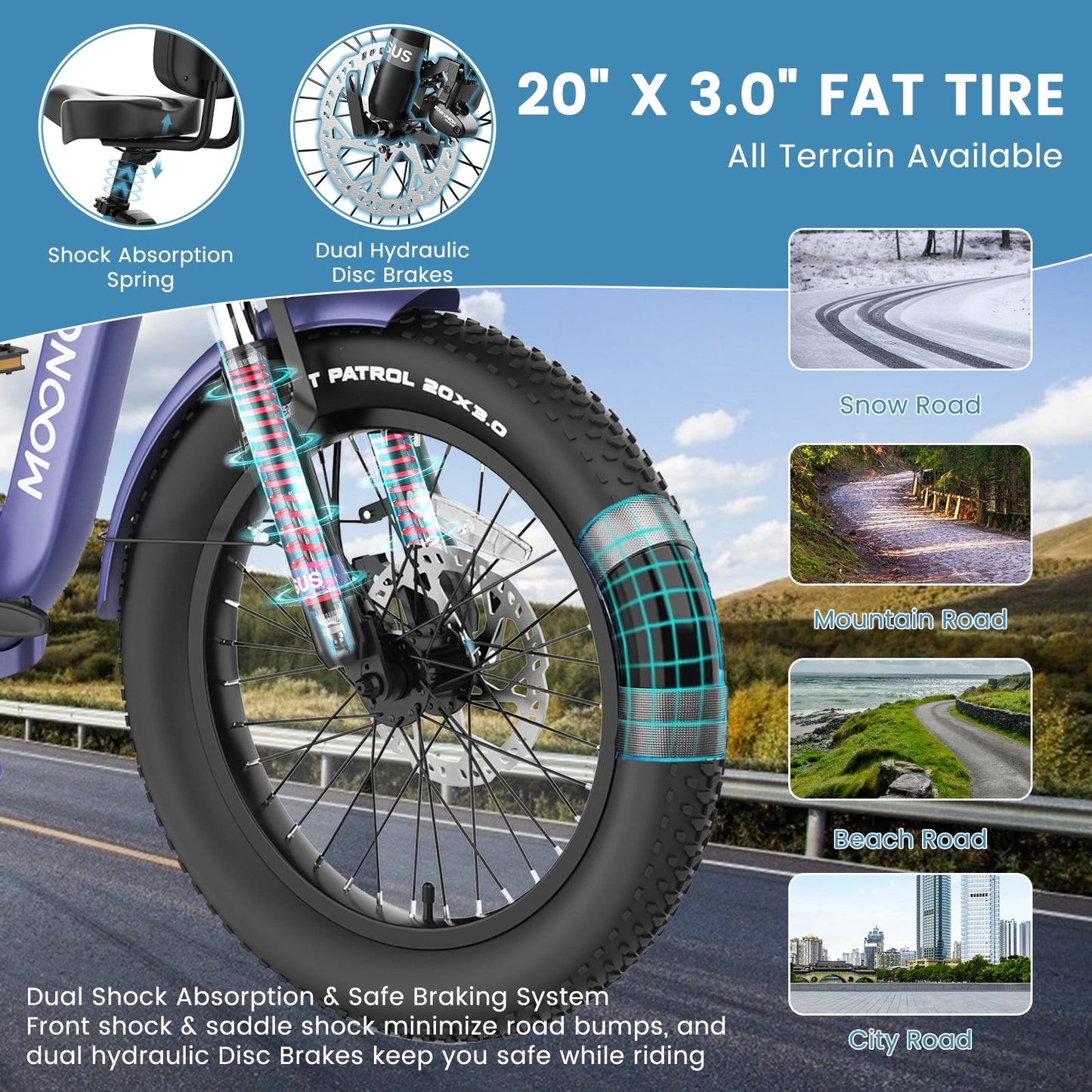 Lilypelle TK-Pro Electric Tricycle for Adults,750W 48V Folding E-Mountain bike UL2849 , 20" 6 Speed 3 Wheels Electric Bicycle with Front & Rear Basket and Removable 20AH Battery