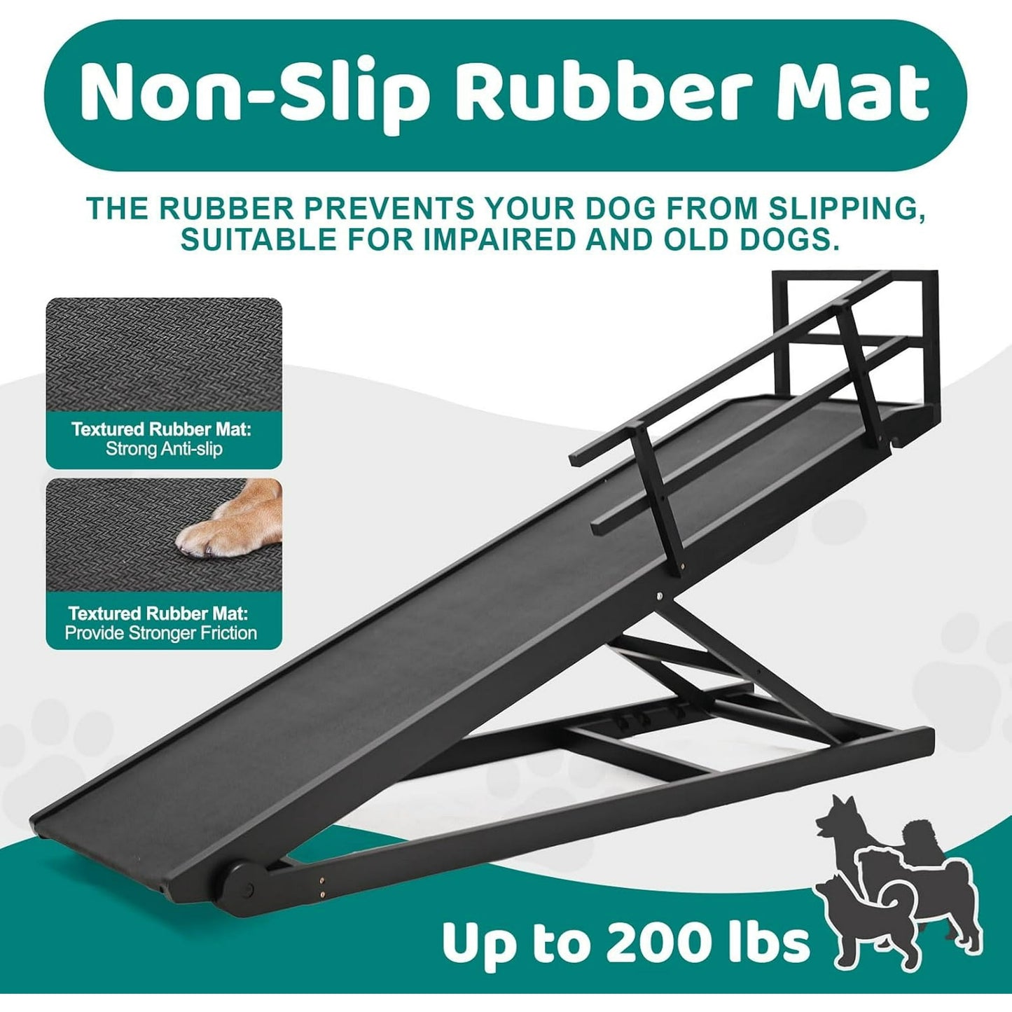 LILYPELLE Foldable Pet Ramp Bed for Dogs Cats with Non-slip Rubber
