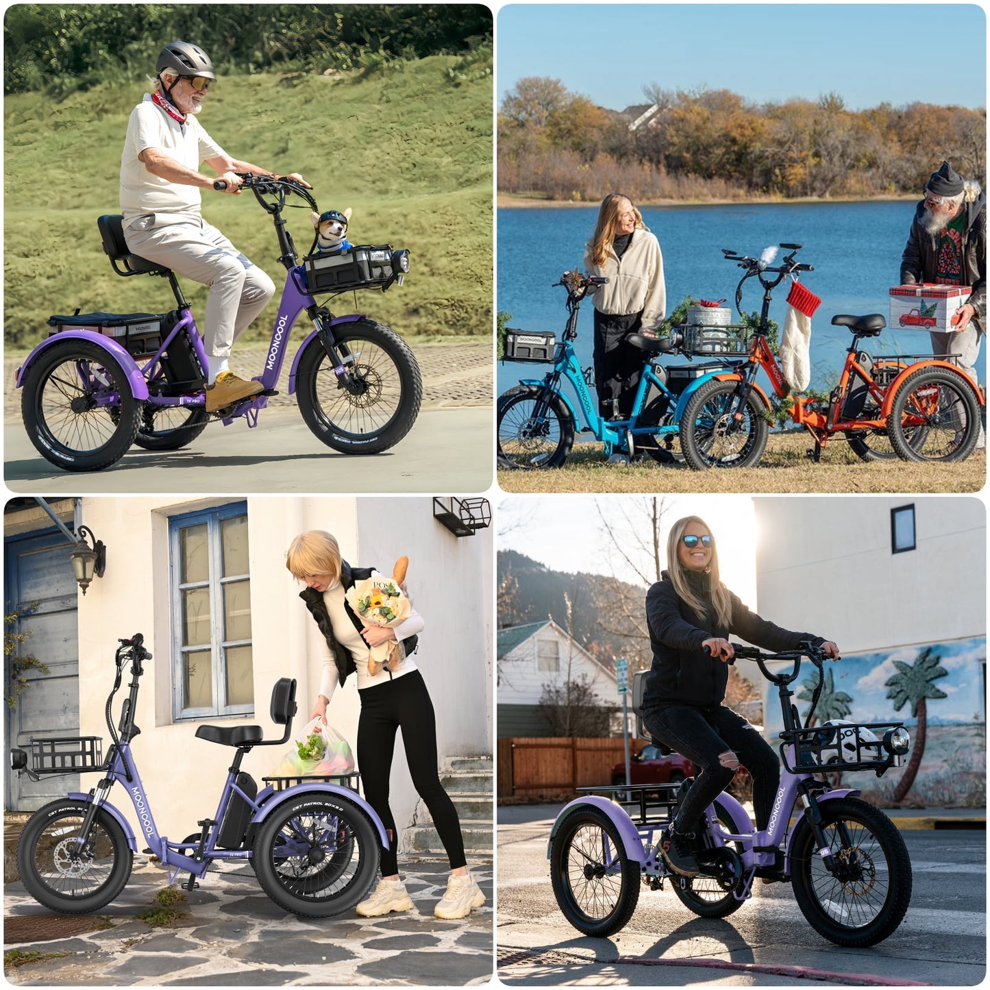 Lilypelle TK-Pro Electric Tricycle for Adults,750W 48V Folding E-Mountain bike UL2849 , 20" 6 Speed 3 Wheels Electric Bicycle with Front & Rear Basket and Removable 20AH Battery