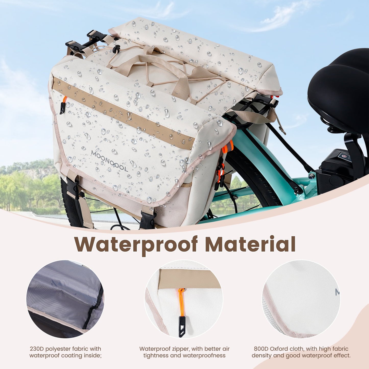 Lilypelle 11Gal 900D Waterproof Cycling Bicycle Saddle Bag ,Bike Storage Pouch,Rear Rack Seat Trunk