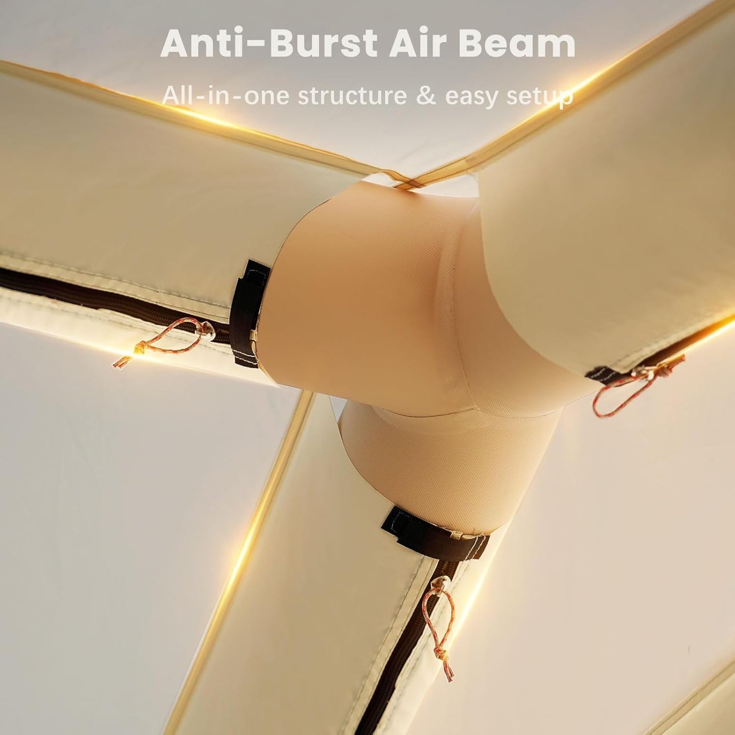 Lilypelle 4-6 Person Blow Up Inflatable Tent, 2-in-1 SUV Tailgate Hot Tent with Stove Jack, Easy Setup Camping Tent with Hand Pump, Waterproof Inflatable House for Outdoor