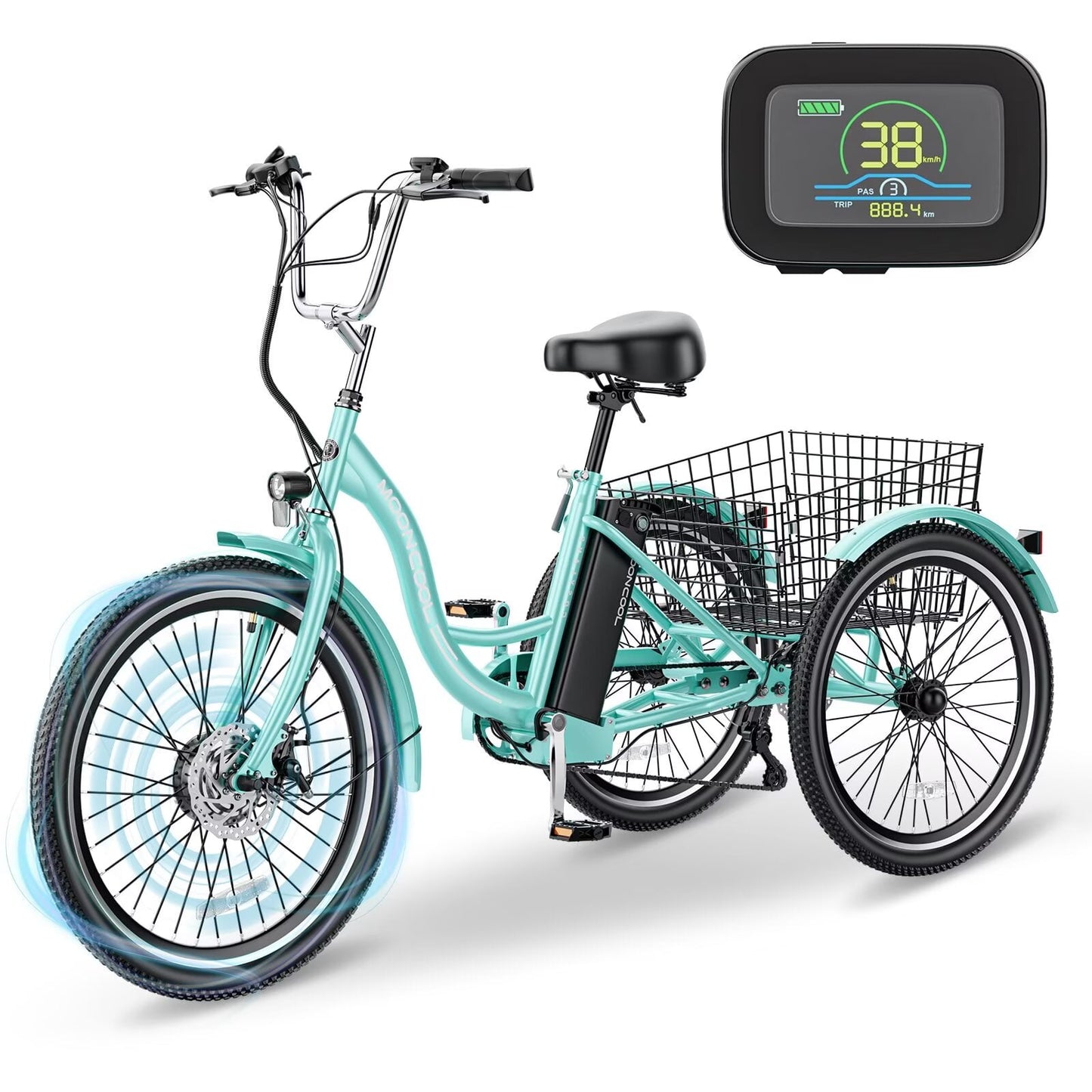 Lilypelle 36V 14.5AH Lithium Battery for Mooncool 24"/26" MC350 Electric Trike