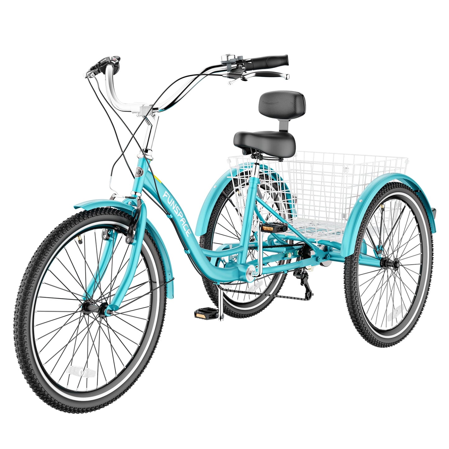 Lilypelle Retro Adult Tricycles 7-Speed 26 Inch Three Wheel Bike Cruiser Trike with Low-Step Through Frame/Large Basket for Men, Women, Seniors
