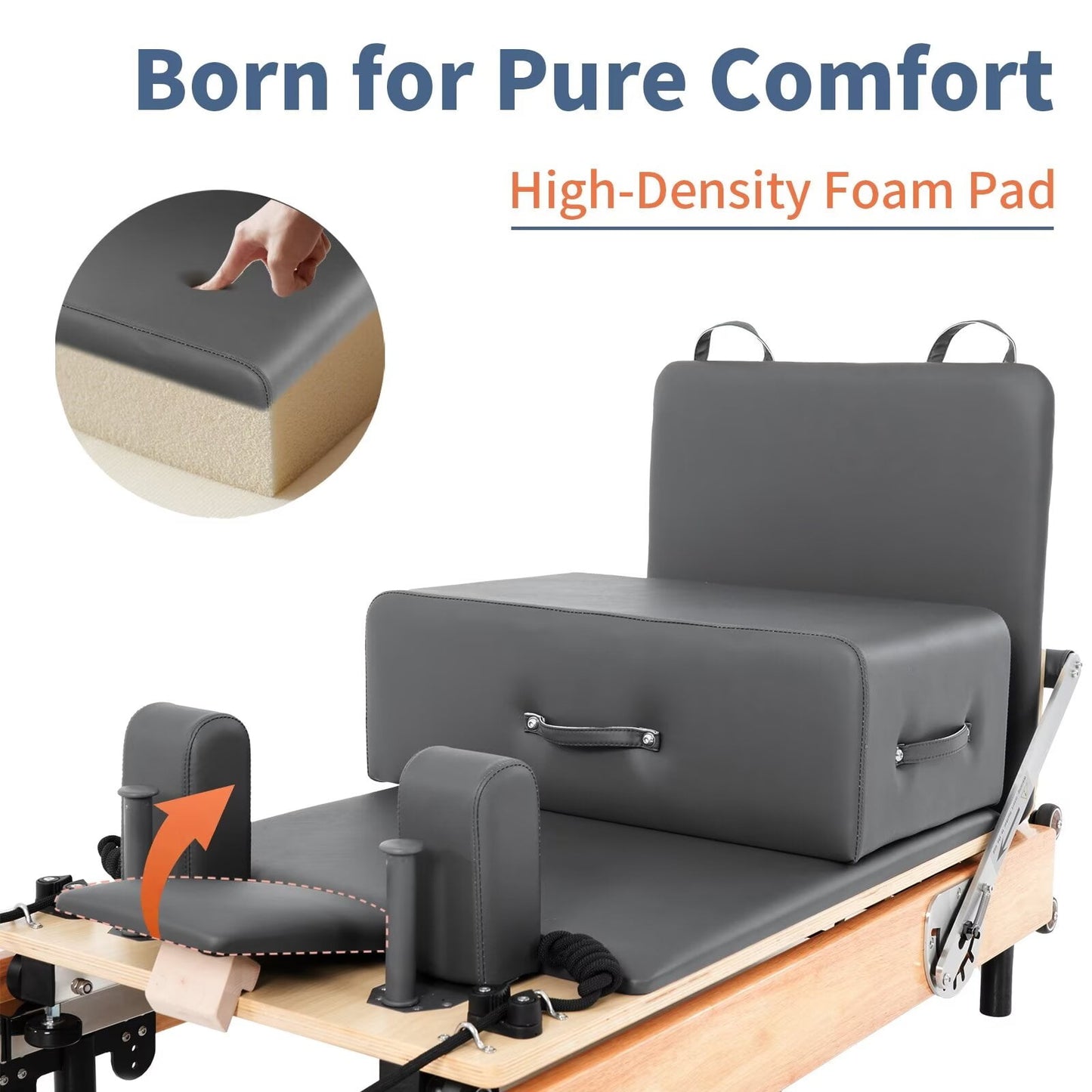 Lilypelle Pilates Reformer Machine Equipment with Spring for Home Workout,Foldable Reformer Pilates for Beginner ,300lbs load-bearing