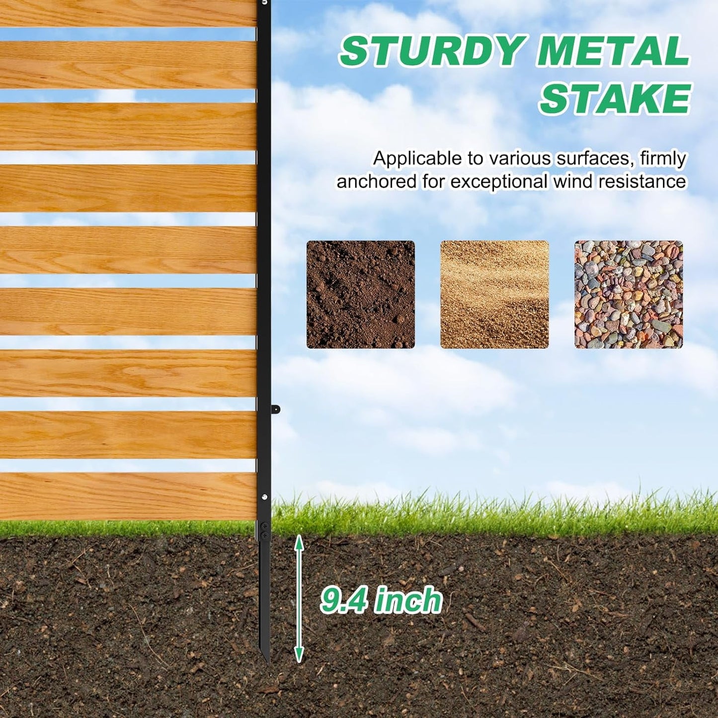 Lilypelle Air Conditioner Fence, Pool Equipment Enclosure,  Privacy Screens Fence Panels with Metal Stakes, Trash Can Fence Privacy Fence Panel for Outside