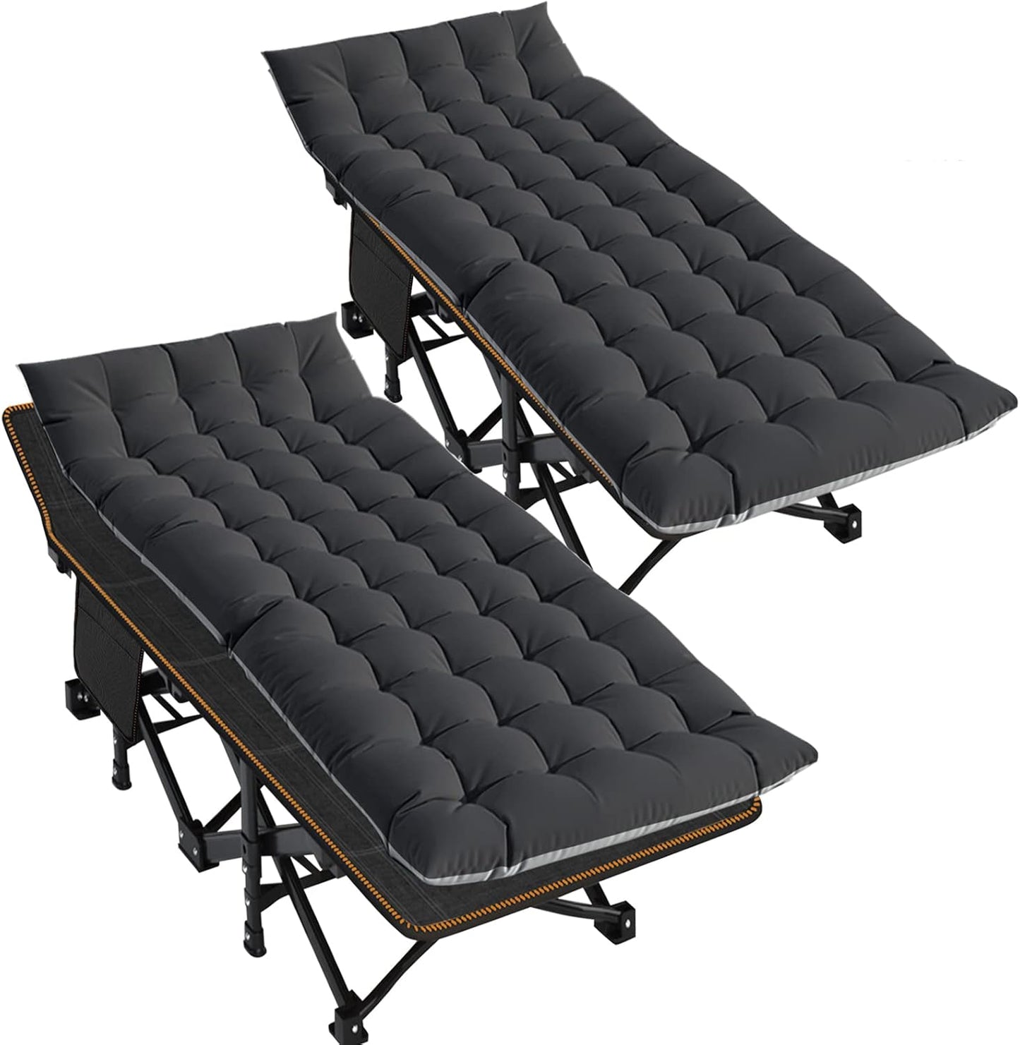 LILYPELLE Folding Camping Cot, Heavy Duty Sleeping Cots with Carry Bag, Double Layer Oxford Portable Travel Camp Cots for Home, Office Nap and Outdoor Beach
