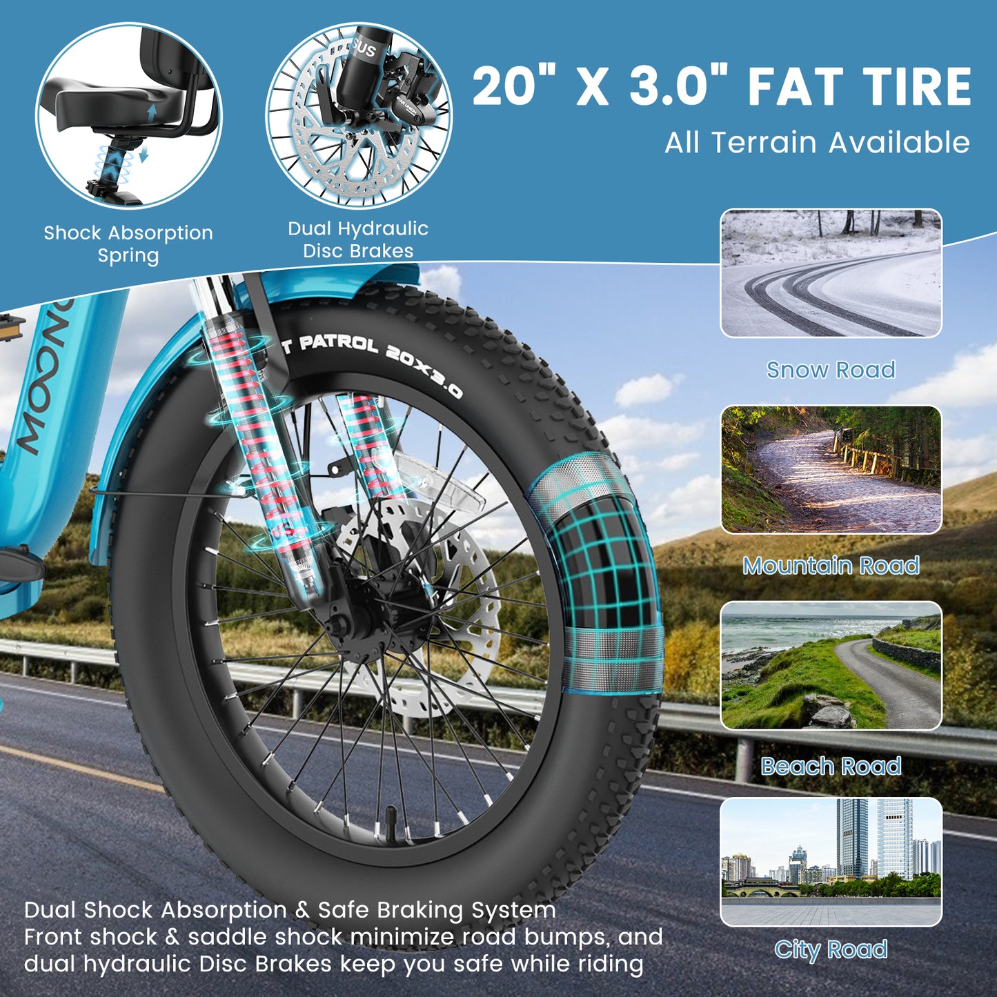 Lilypelle TK-Pro Electric Tricycle for Adults,750W 48V Folding E-Mountain bike UL2849 , 20" 6 Speed 3 Wheels Electric Bicycle with Front & Rear Basket and Removable 20AH Battery