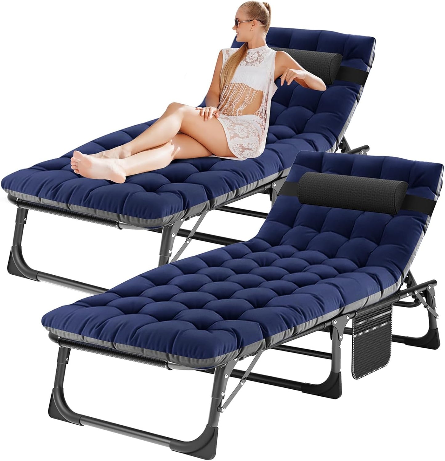 LILYPELLE Tanning Chair with Face Hole, Heavy Duty Outside Lounge Chair with Mattress, Folding Outdoor Face Down Tanning Chair Arm Hole for Beach Poolside Patio Sunbathing Lawn Camping