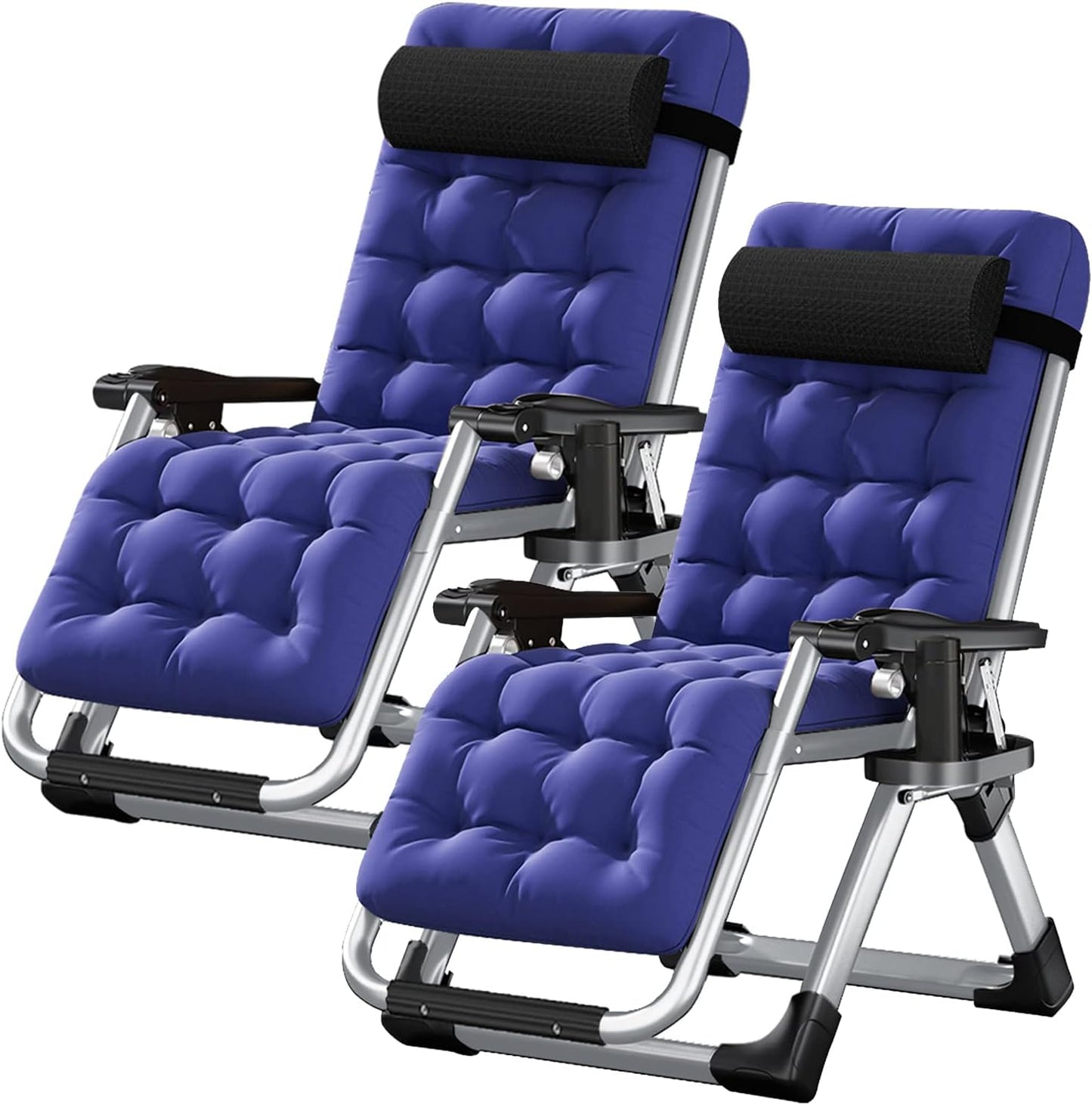 LILYPELLE Zero Gravity Chair, Premium Lawn Recliner Folding Portable Chaise Lounge with Detachable Cushion, Headrest and Cup Holder, Reclining Patio Lounger Chair