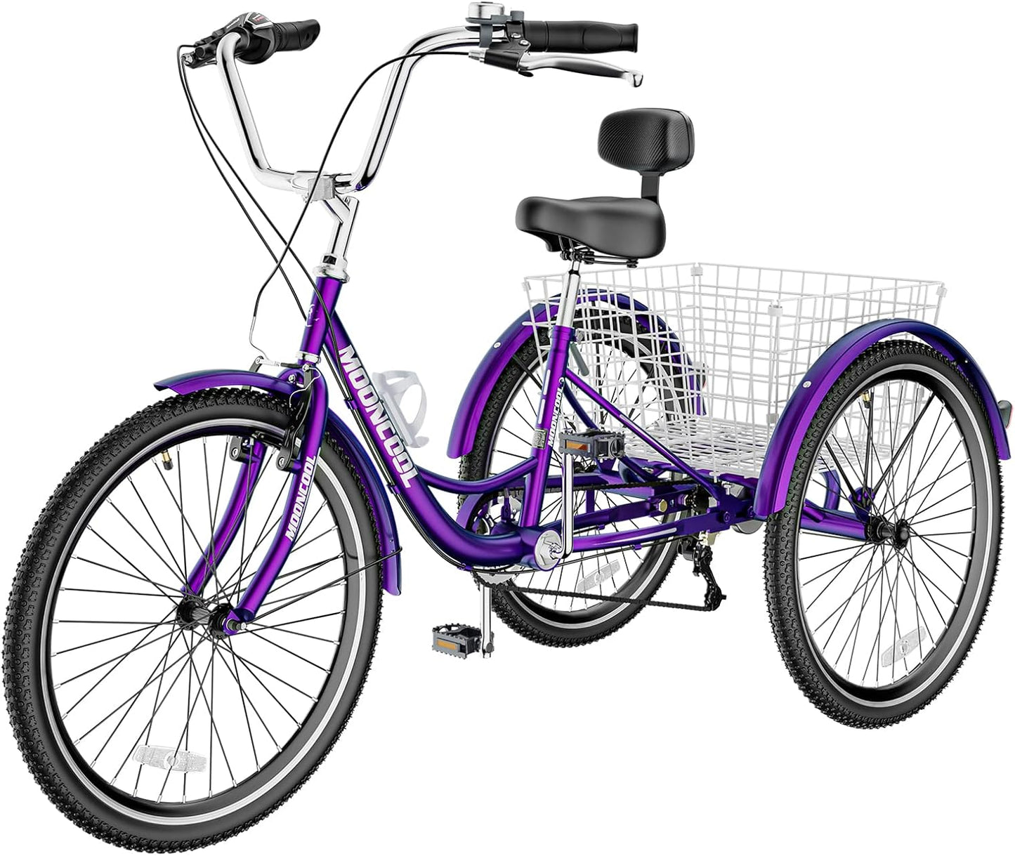 LILYPELLE Adult Tricycle 7 Speed, 3 Wheel Bike Adult, 20/24/26 inch Wheels Cruiser Bikes with Cargo Basket for Seniors, Women, Men