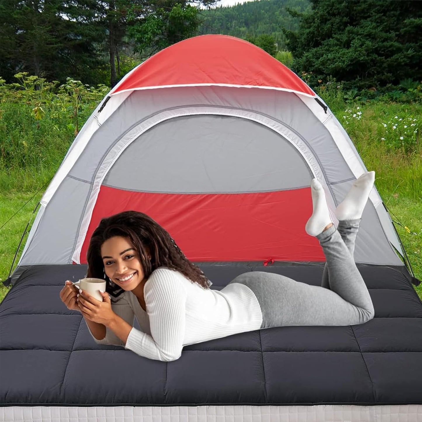 LILYPELLE Japanese Floor Mattress Futon Mattress, Foldable Mattress, Roll Up Mattress Sleeping Tatami Mat Floor Lounger Guest Bed, Easy to Store and Portable for Camping Couch, Queen
