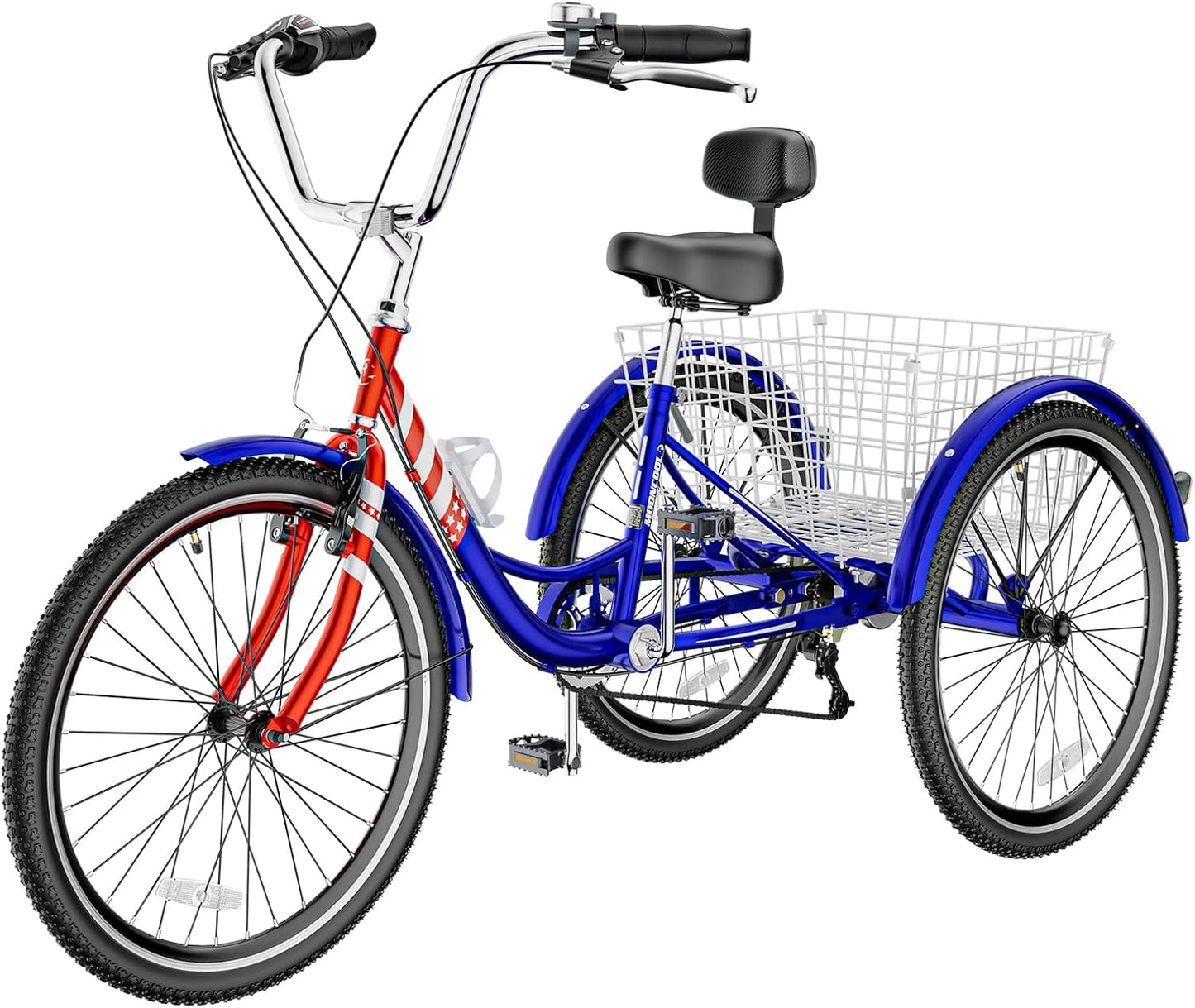 LILYPELLE Adult Tricycle 7 Speed, 3 Wheel Bike Adult, 20/24/26 inch Wheels Cruiser Bikes with Cargo Basket for Seniors, Women, Men