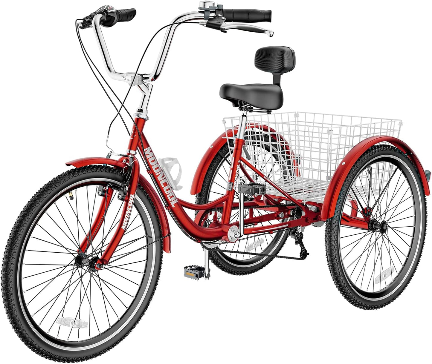 LILYPELLE Adult Tricycle 7 Speed, 3 Wheel Bike Adult, 20/24/26 inch Wheels Cruiser Bikes with Cargo Basket for Seniors, Women, Men