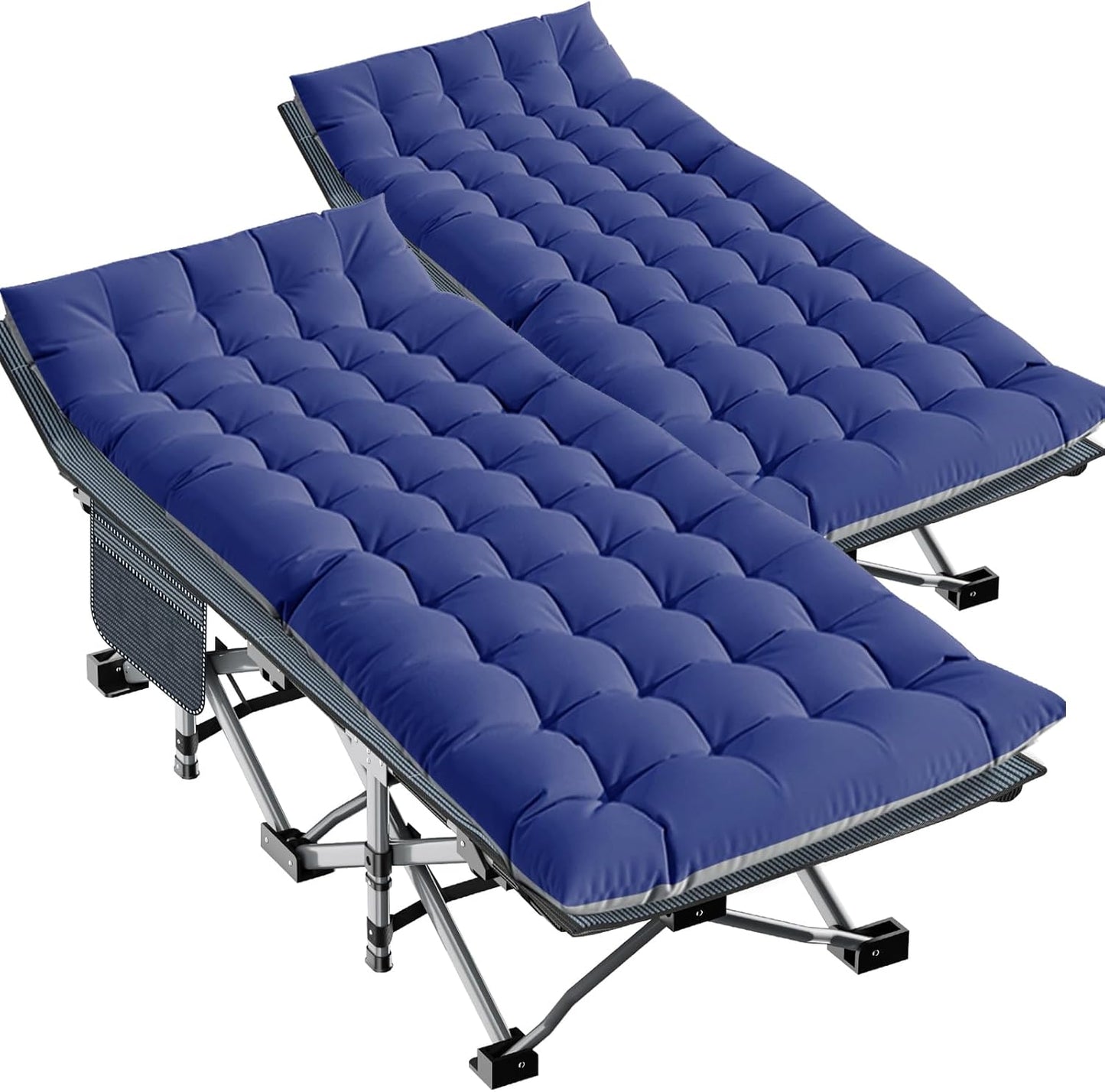 LILYPELLE Folding Camping Cot, Heavy Duty Sleeping Cots with Carry Bag, Double Layer Oxford Portable Travel Camp Cots for Home, Office Nap and Outdoor Beach