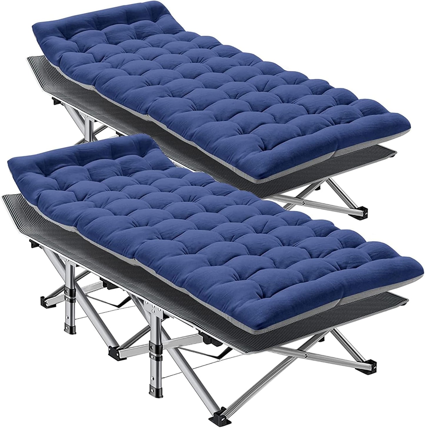 LILYPELLE Folding Camping Cot, Heavy Duty Sleeping Cots with Carry Bag, Double Layer Oxford Portable Travel Camp Cots for Home, Office Nap and Outdoor Beach