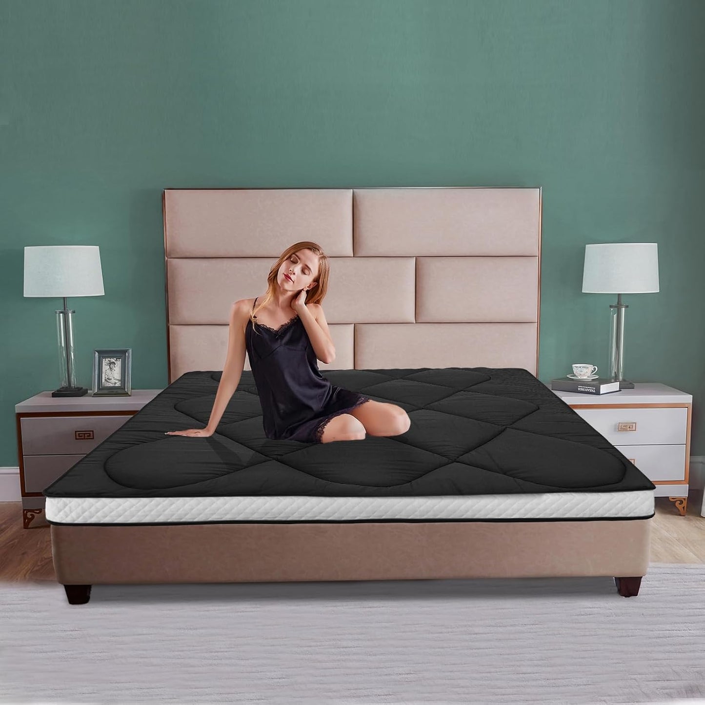 LILYPELLE Japanese Floor Mattress Futon Mattress, Twin/Full/Queen Size  Foldable Mattress, Roll Up Mattress Sleeping Tatami Mat Floor Lounger Guest Bed