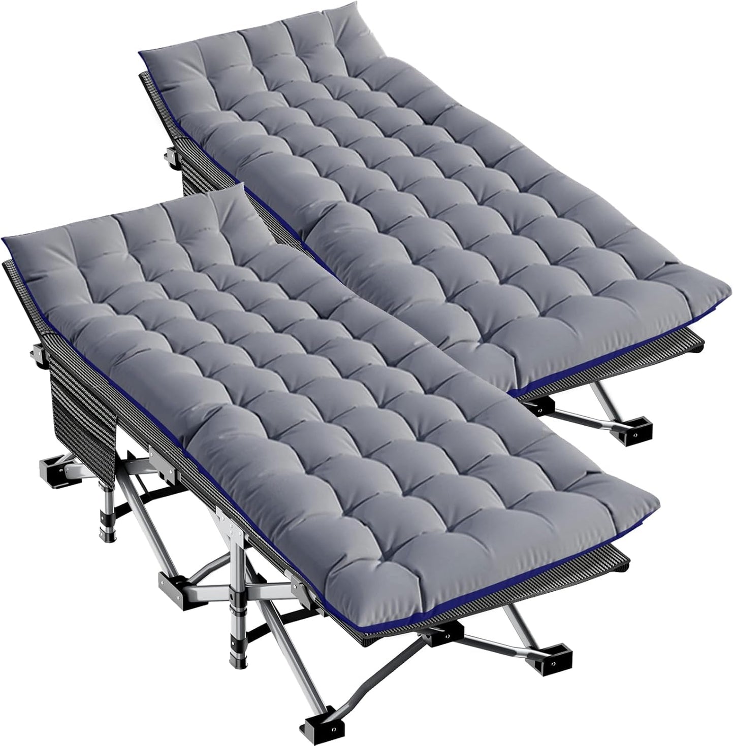 LILYPELLE Folding Camping Cot, Heavy Duty Sleeping Cots with Carry Bag, Double Layer Oxford Portable Travel Camp Cots for Home, Office Nap and Outdoor Beach