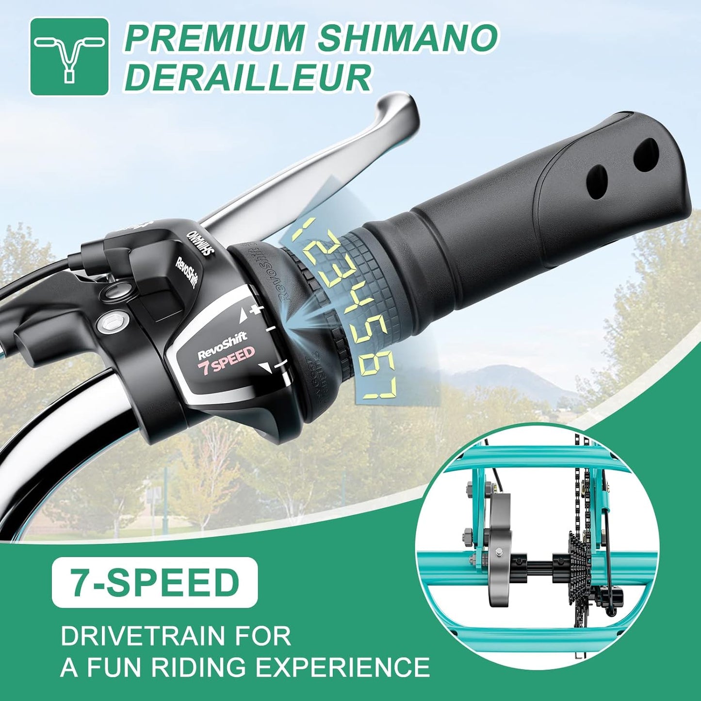 LILYPELLE Adult Tricycle 7 Speed, 3 Wheel Bike Adult, 20/24/26 inch Wheels Cruiser Bikes with Cargo Basket for Seniors, Women, Men