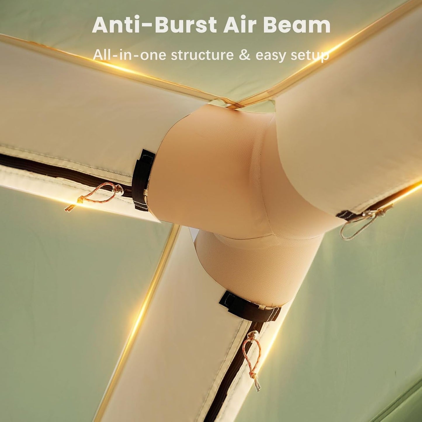 Lilypelle 4-6 Person Blow Up Inflatable Tent, 2-in-1 SUV Tailgate Hot Tent with Stove Jack, Easy Setup Camping Tent with Hand Pump, Waterproof Inflatable House for Outdoor