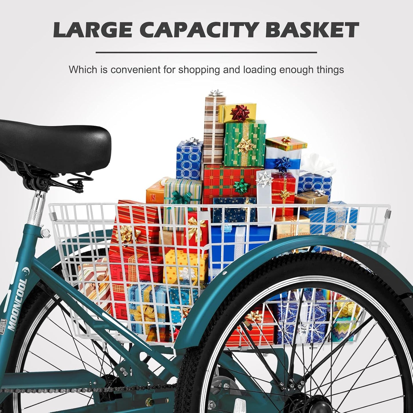 LILYPELLE Adult Tricycle 1 Speed, 3 Wheel Bike Adult, 24inch Wheels Cruiser Bikes with Cargo Basket for Seniors, Women, Men