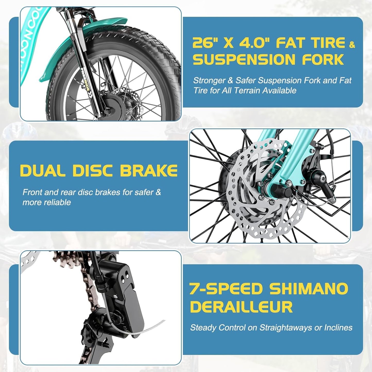 Lilypelle Electric Trike for Adults,350W 36V 3 Wheel Fat Tire Electric Bikes,7 Speeds Motorized Tricycle with Basket for Women Men