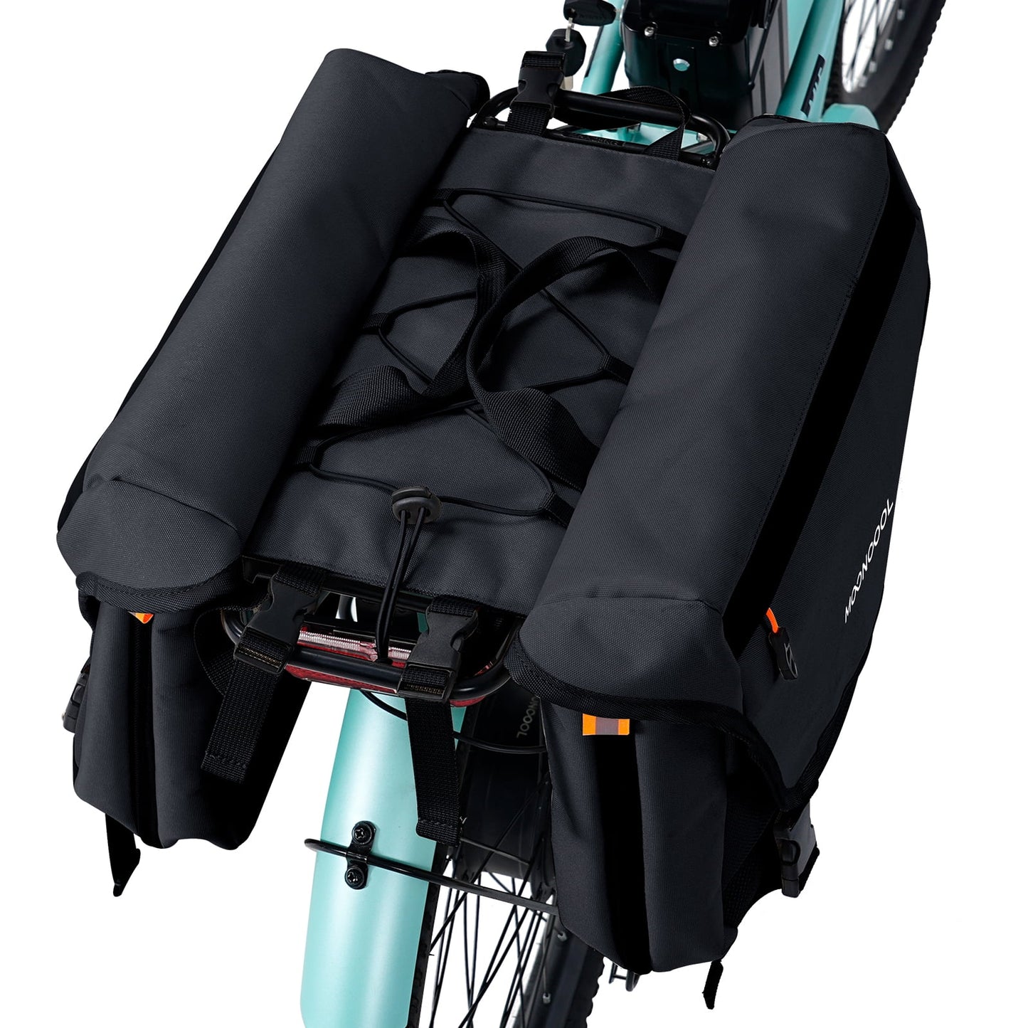 Lilypelle 11Gal 900D Waterproof Cycling Bicycle Saddle Bag ,Bike Storage Pouch,Rear Rack Seat Trunk，Black/Beige