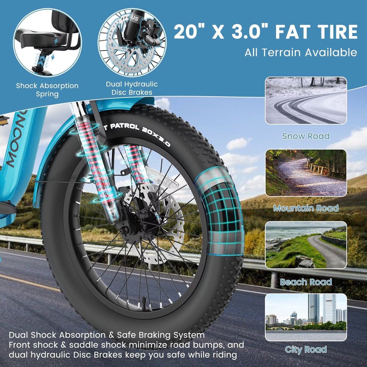 Lilypelle TK Pro Folding Electric Tricycle with Rack Bags , 6-Speed Peak 1500W Motor 48V Electric Trike for Adults, 20" Fat Tire 3 Wheel Electric Bicycle with Front & Rear Baskets