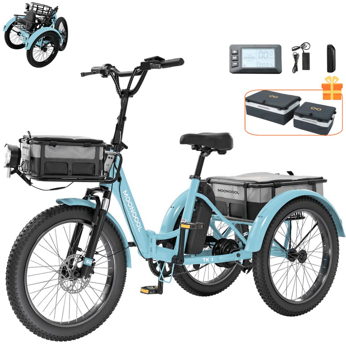 LILYPELLE Electric Trike for Adults, 750W Folding Electric Tricycle Electric Trike, 3 Wheel Electric Bicycle Motorized Three Wheel Ebike with Large Basket for Women Men