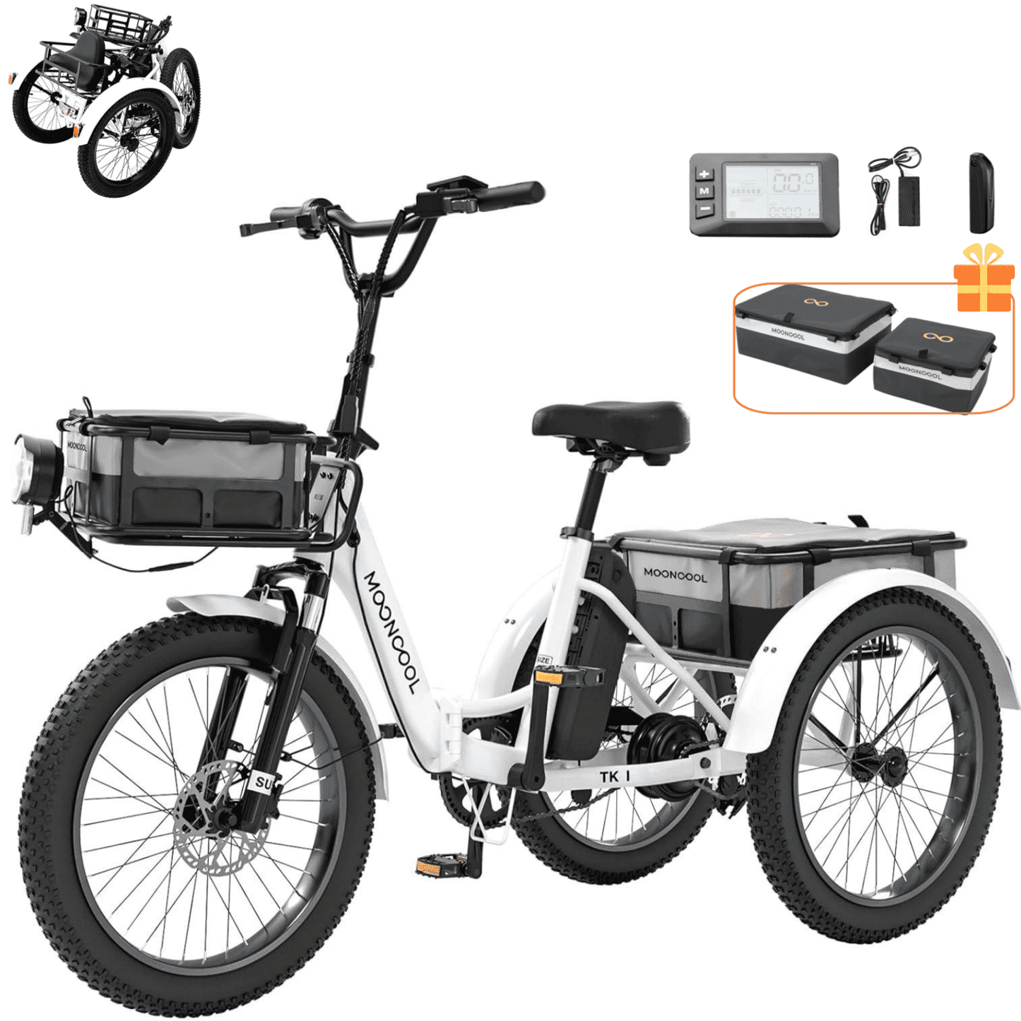 LILYPELLE Electric Trike for Adults, 750W Folding Electric Tricycle Electric Trike, 3 Wheel Electric Bicycle Motorized Three Wheel Ebike with Large Basket for Women Men