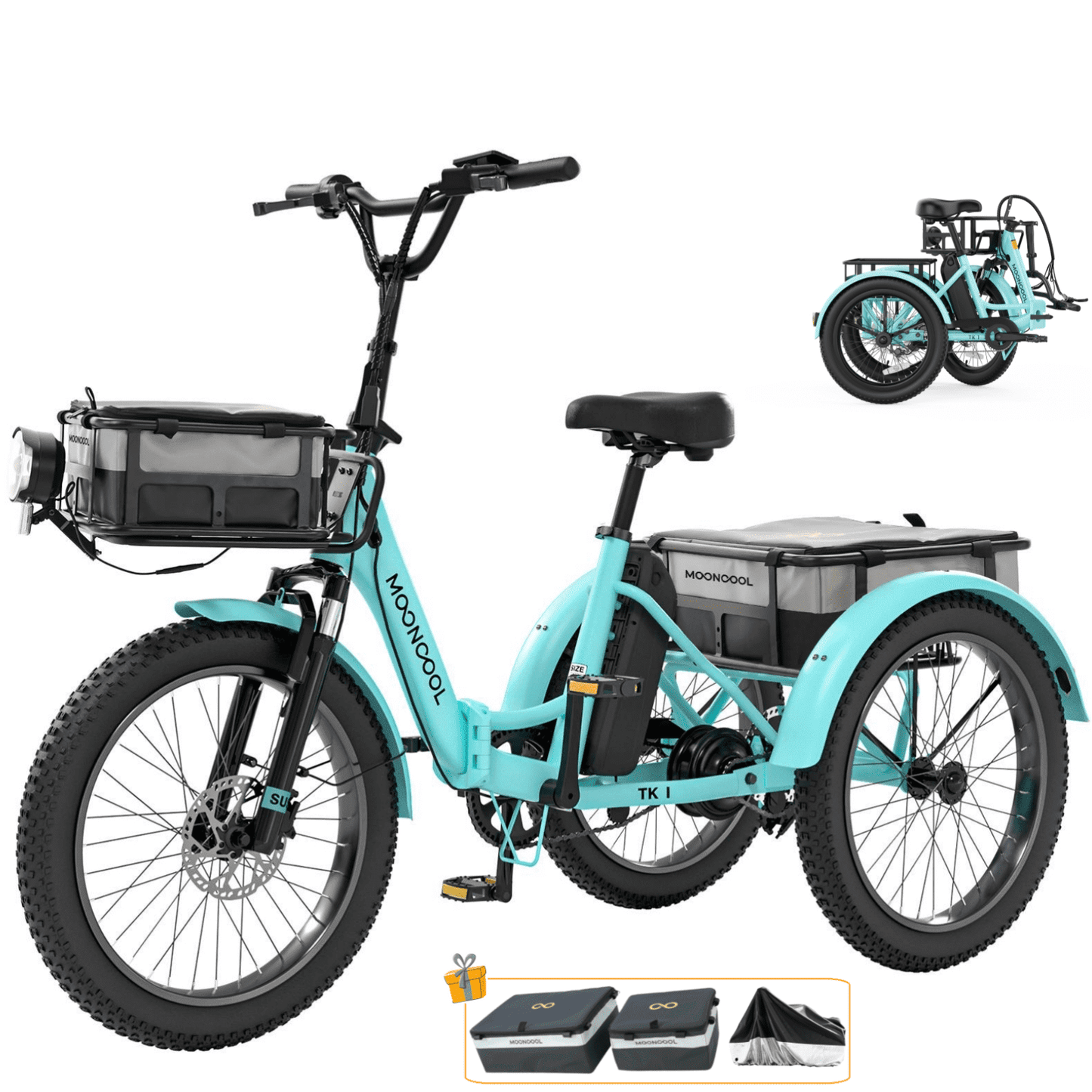 LILYPELLE Electric Trike for Adults, 750W Folding Electric Tricycle Electric Trike, 3 Wheel Electric Bicycle Motorized Three Wheel Ebike with Large Basket for Women Men