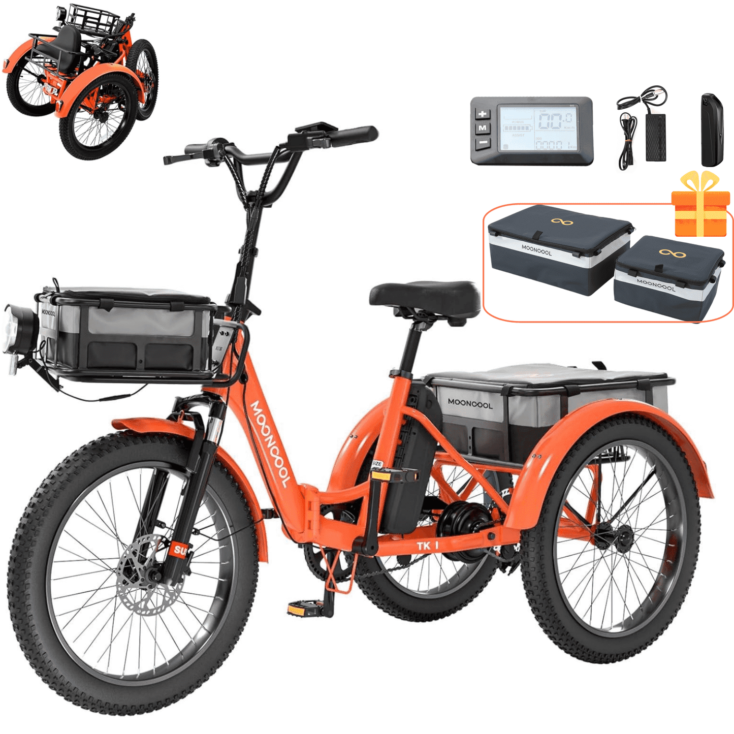 LILYPELLE Electric Trike for Adults, 750W Folding Electric Tricycle Electric Trike, 3 Wheel Electric Bicycle Motorized Three Wheel Ebike with Large Basket for Women Men