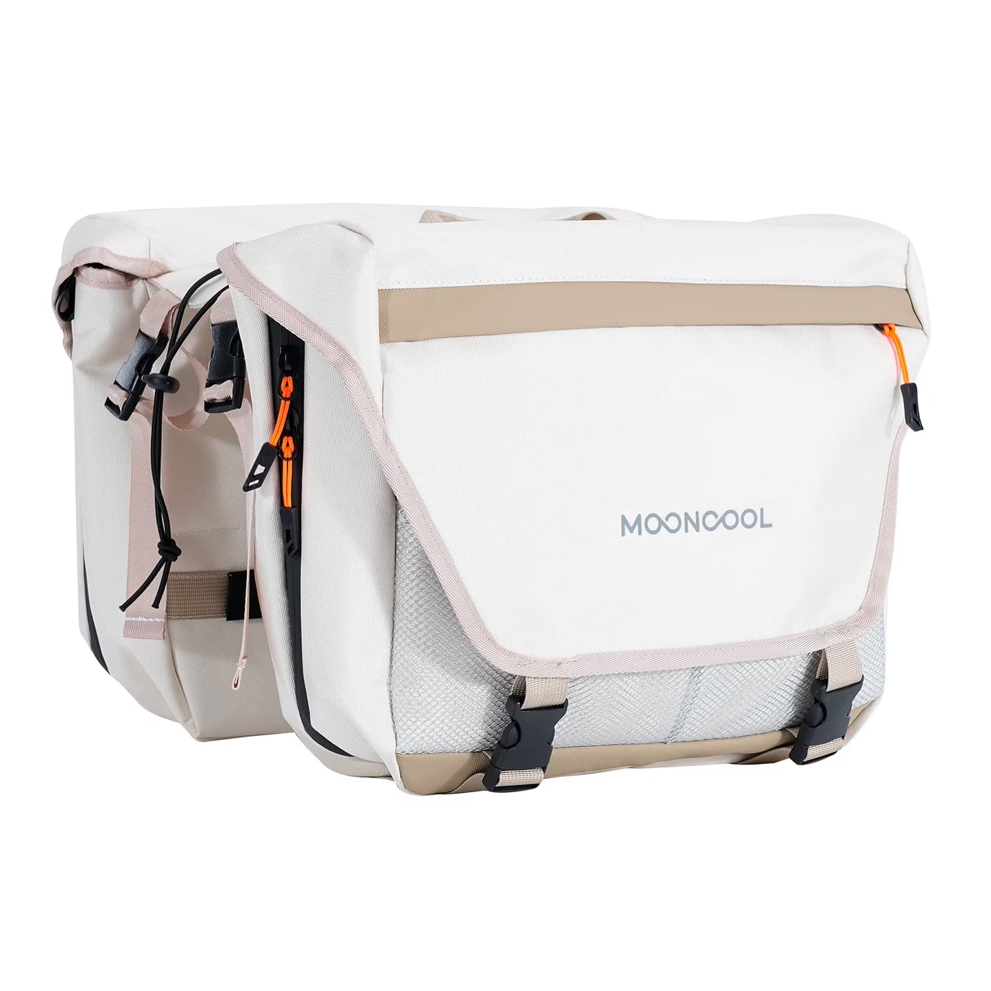 Lilypelle 11Gal 900D Waterproof Cycling Bicycle Saddle Bag ,Bike Storage Pouch,Rear Rack Seat Trunk，Black/Beige