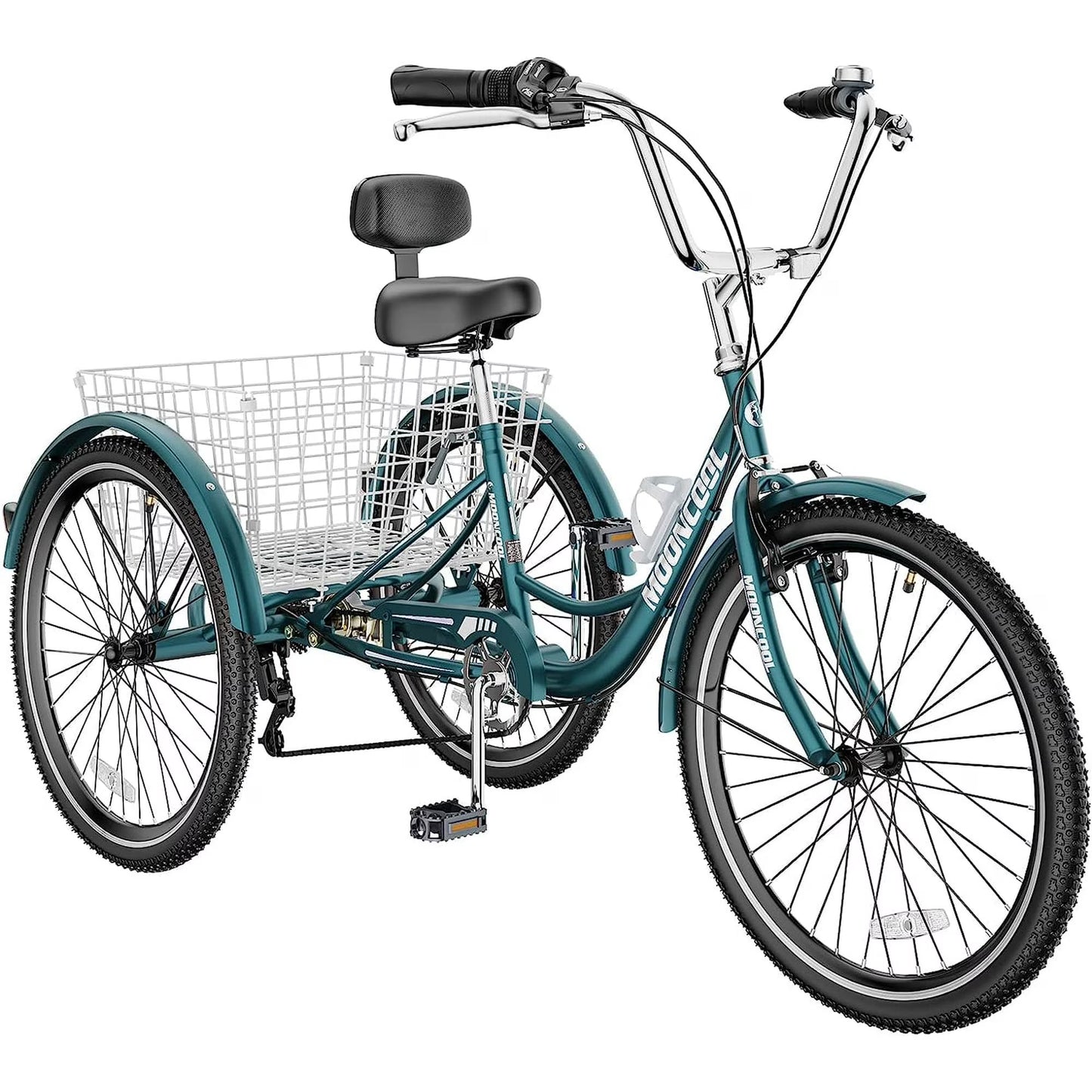 Lilypelle Adult Tricycles 7 Speed 20/24/26 Inch Three Wheel Bike Cruiser Trike with Low-Step Through Frame/Large Basket for Men, Women, Seniors