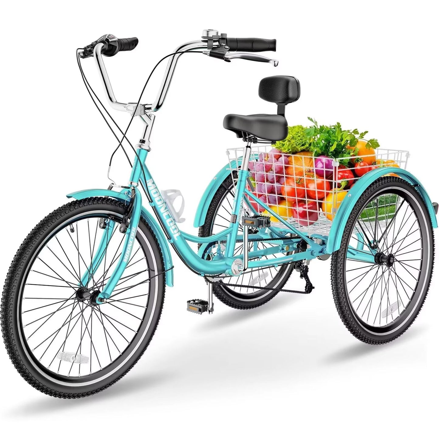 Lilypelle Adult Tricycles 7 Speed 20/24/26 Inch Three Wheel Bike Cruiser Trike with Low-Step Through Frame/Large Basket for Men, Women, Seniors