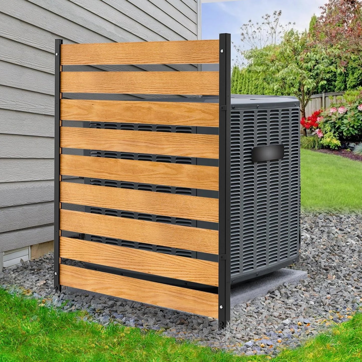 Lilypelle Air Conditioner Fence, Pool Equipment Enclosure,  Privacy Screens Fence Panels with Metal Stakes, Trash Can Fence Privacy Fence Panel for Outside