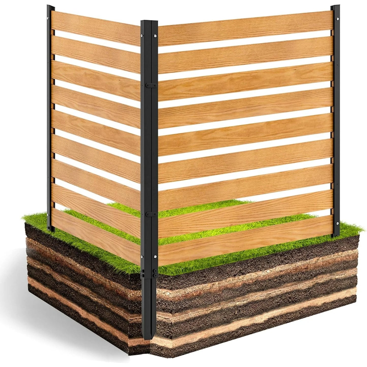 Lilypelle Air Conditioner Fence, Pool Equipment Enclosure,  Privacy Screens Fence Panels with Metal Stakes, Trash Can Fence Privacy Fence Panel for Outside