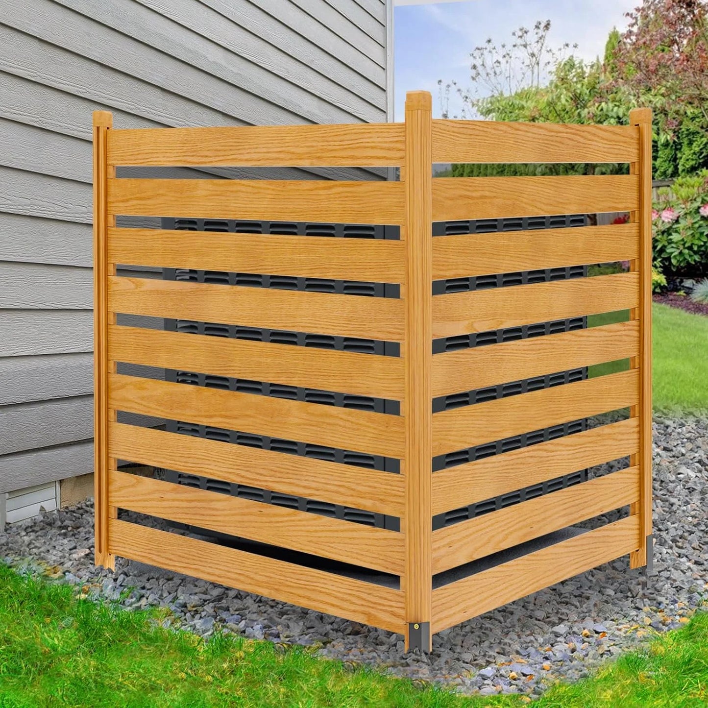Lilypelle Air Conditioner Fence, Pool Equipment Enclosure,  Privacy Screens Fence Panels with Metal Stakes, Trash Can Fence Privacy Fence Panel for Outside