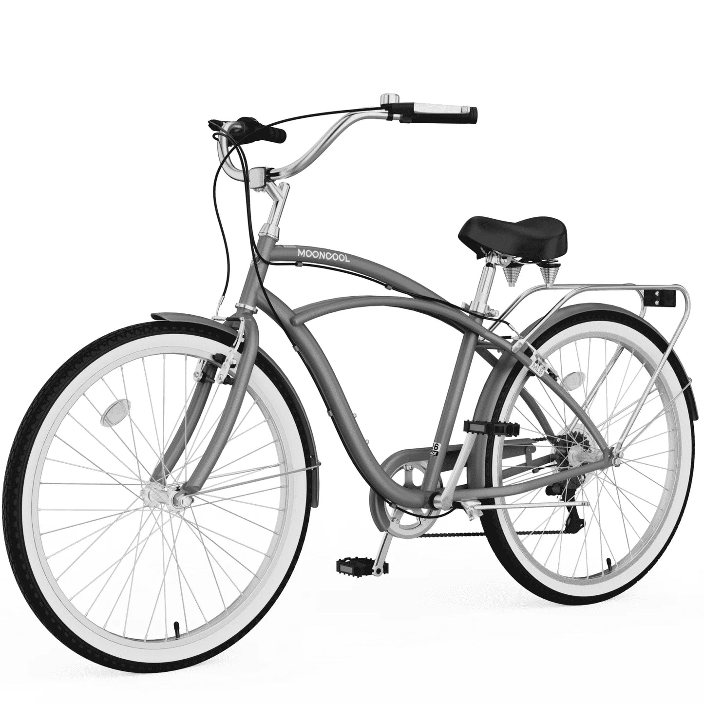 Lilypelle Beach Cruiser Bicycle, 24" 26" Wheel 7 Speed Bike Fits Rider: 4'11"-6'2", Step Through Bikes for Commuting, Unisex