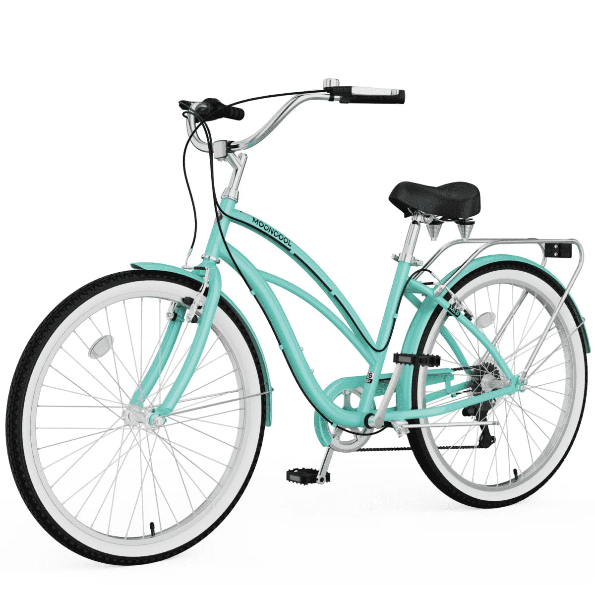 Lilypelle Beach Cruiser Bicycle, 24" 26" Wheel 7 Speed Bike Fits Rider: 4'11"-6'2", Step Through Bikes for Commuting, Unisex