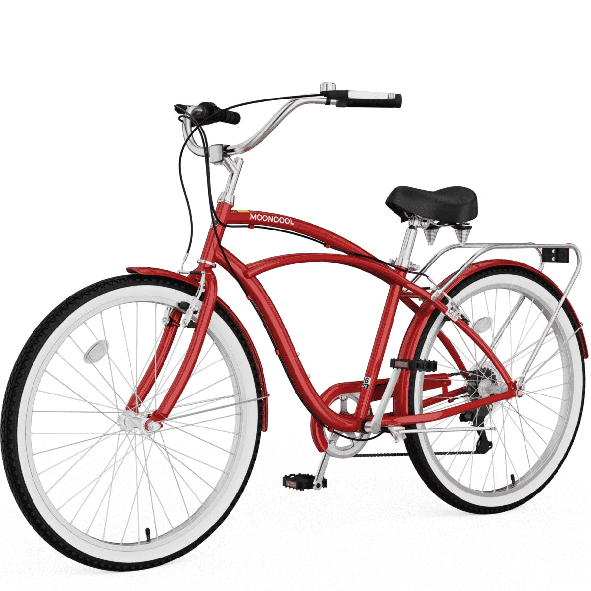 Lilypelle Beach Cruiser Bicycle, 24" 26" Wheel 7 Speed Bike Fits Rider: 4'11"-6'2", Step Through Bikes for Commuting, Unisex