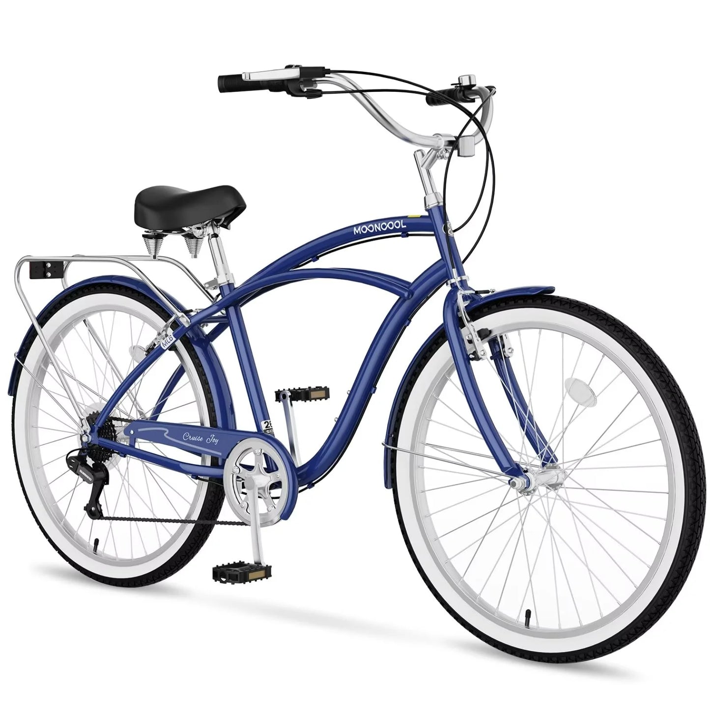 Lilypelle Beach Cruiser Bicycle, 7 Speed Bike with 24" 26" Wheel Fits Rider: 4'11"-6'2", Step Through Bikes for Commuting, Unisex