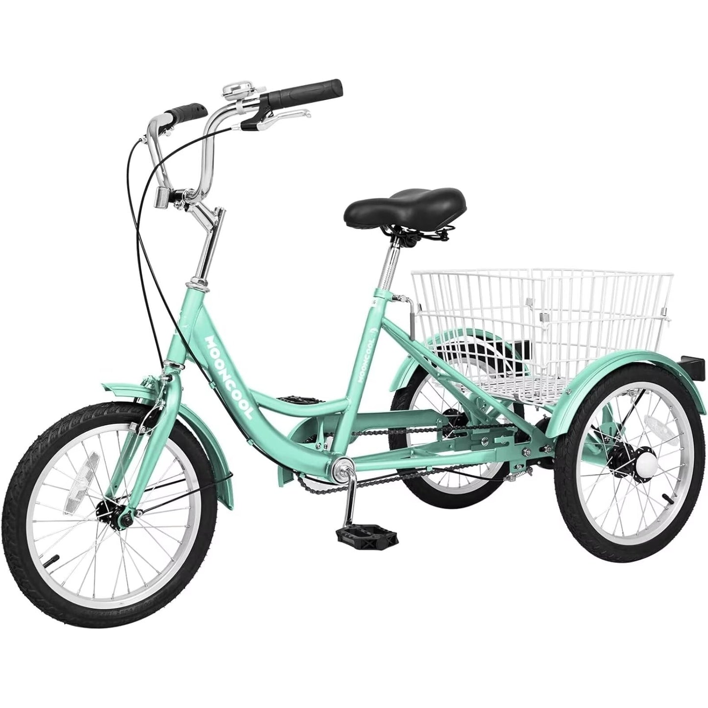 Lilypelle 16 inch Tricycle Kids Trikes for Beginner Riders, Single Speed 3 Wheel Bikes for Boys Girls, Low Step Through Three-Wheeled Bicycles with Rear Basket